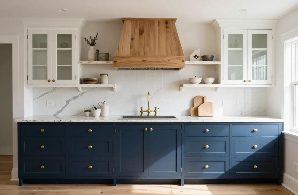 Stunning 10 Dark Blue Kitchen Cabinets Farmhouse Ideas