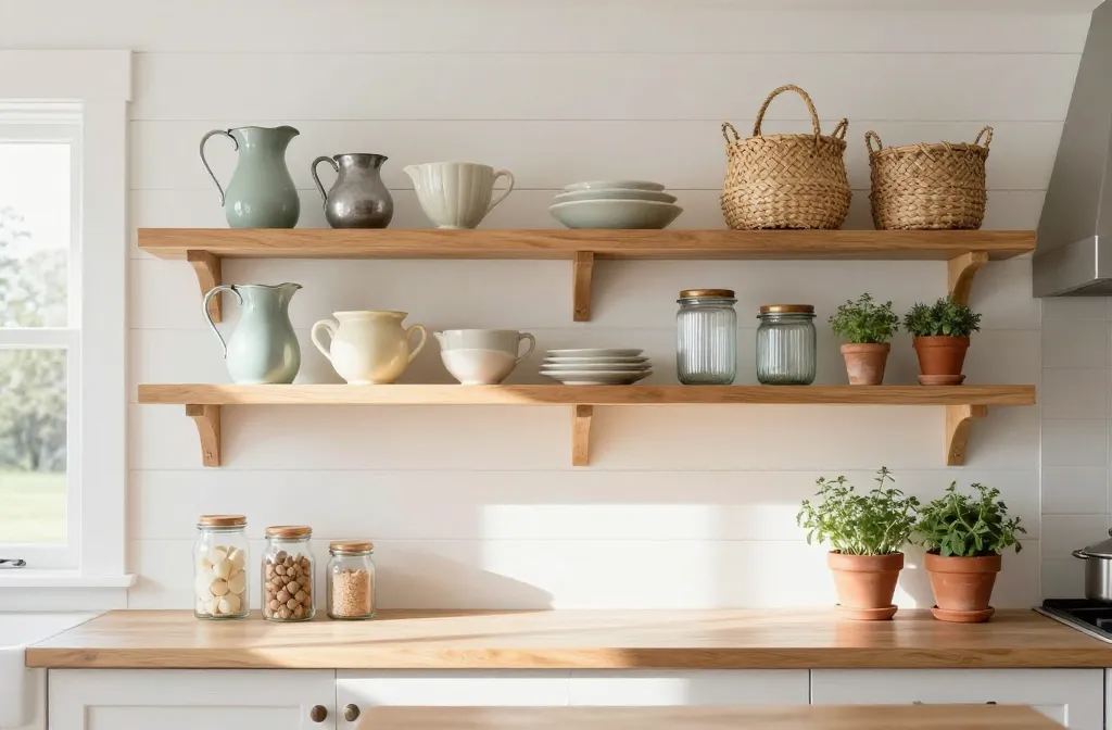 10 Farmhouse Kitchen Open Shelving Ideas That Wow