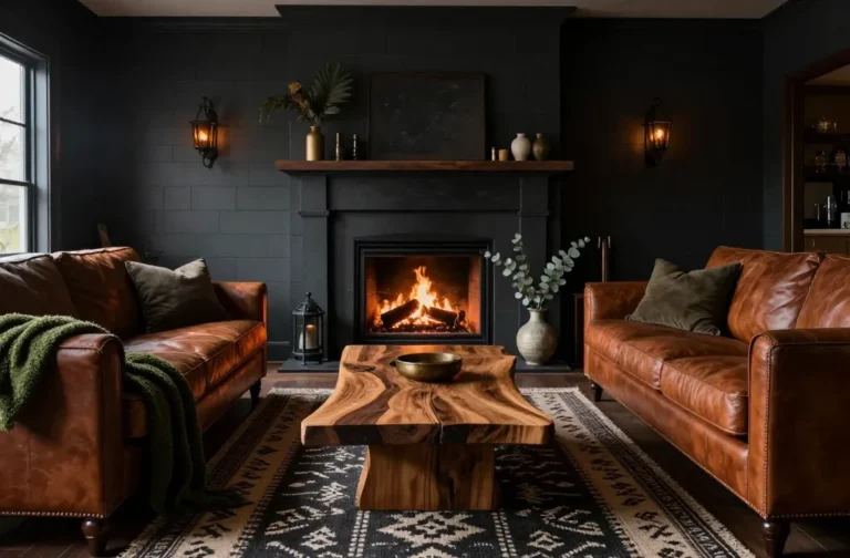 10 Dark Rustic Living Room Ideas That Feel Moody and Cozy