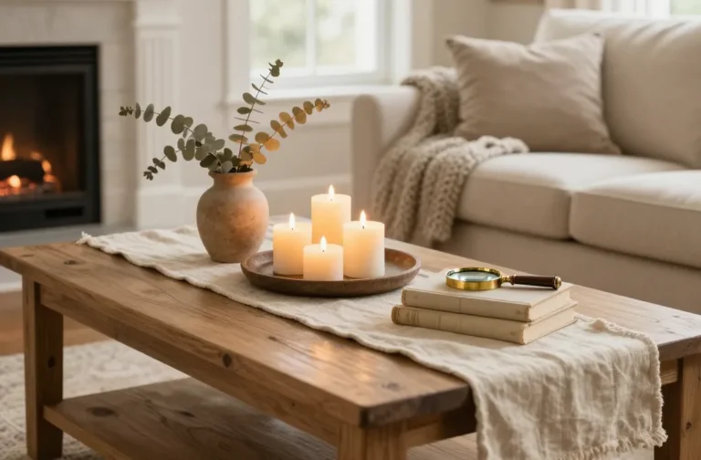 Steal-Worthy 11 Cozy Farmhouse Coffee Table Decor Ideas for Winter