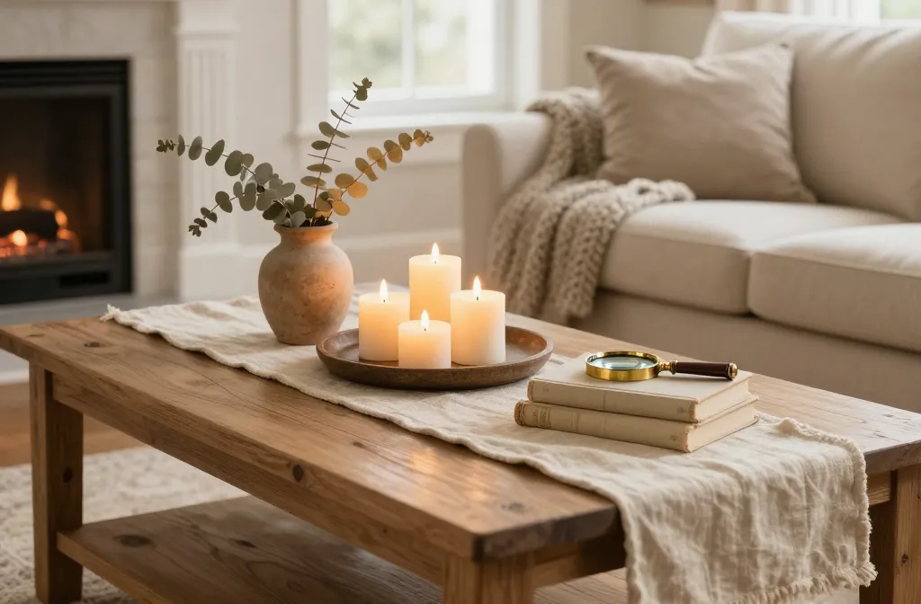 Steal-Worthy 11 Cozy Farmhouse Coffee Table Decor Ideas for Winter