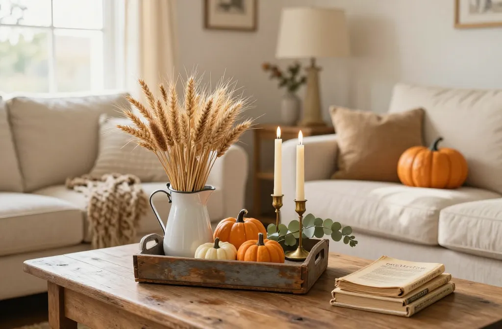 13 Farmhouse Coffee Table Decor Ideas for Fall (Cozy & Rustic) You’Ll Love
