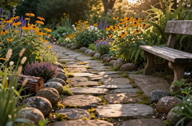 Gorgeous 11 Rustic Garden Ideas Using Wood, Stone & Natural Textures