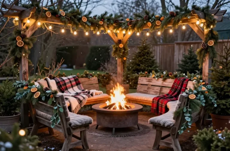 Cozy Magic 15 Rustic Garden Ideas to Create a Cozy Christmas Outdoor Space