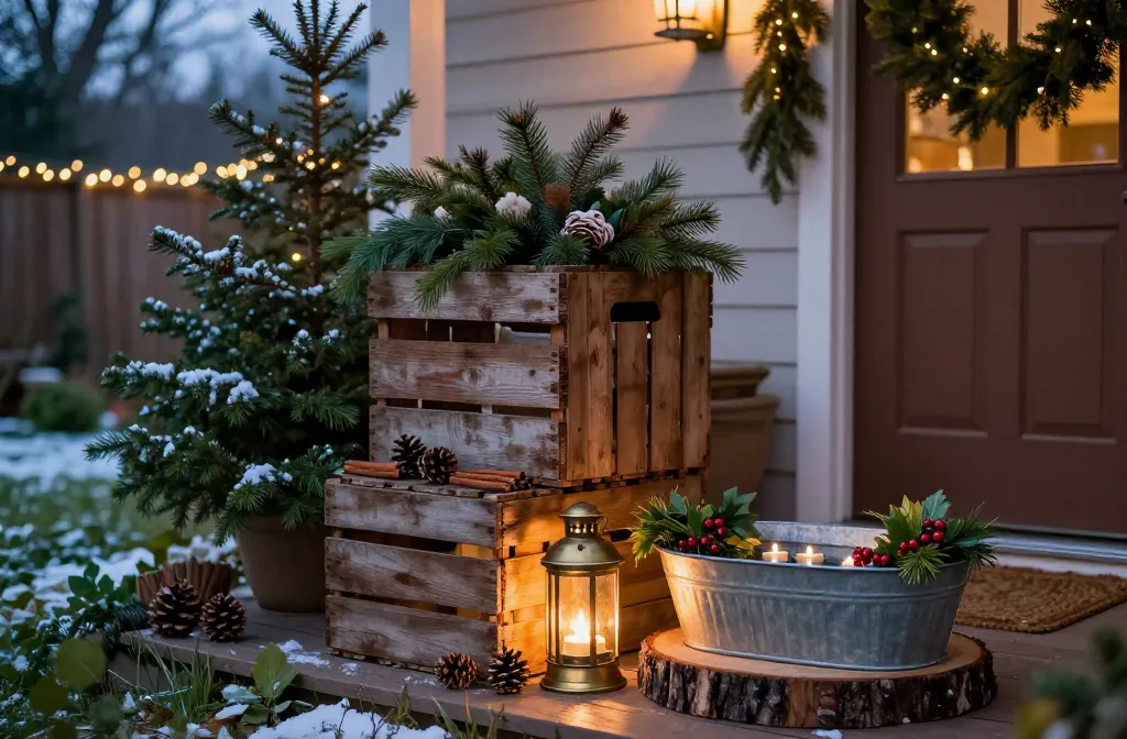 Viral 12 Rustic Garden Ideas for Christmas That Make Your Yard Look Magical