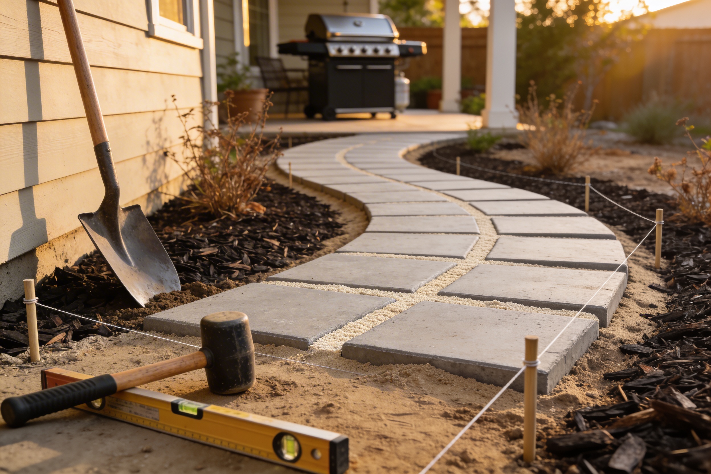 How to Build a Backyard Walkway Using Cheap Pavers Fast